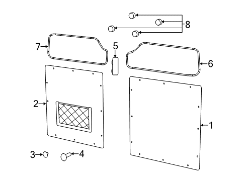 2019 Ram ProMaster 1500 Interior Trim - Back Door Diagram
