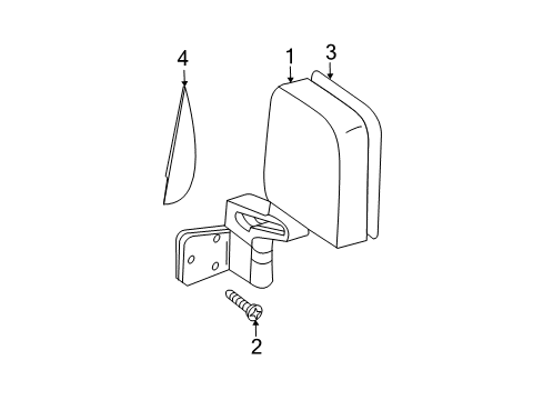 2009 Jeep Wrangler Outside Mirrors Diagram 1 - Thumbnail