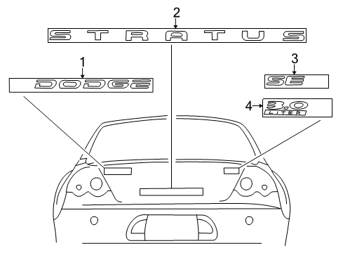 2005 Dodge Stratus Exterior Trim - Trunk Lid Diagram