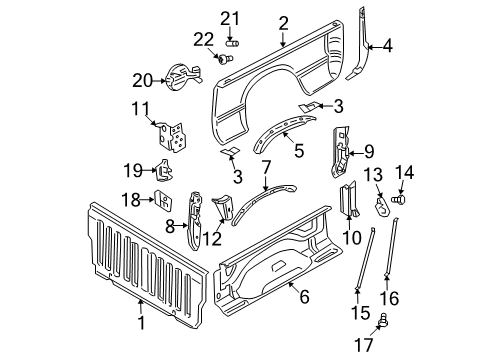 2008 Dodge Ram 1500 Front & Side Panels Diagram 1 - Thumbnail