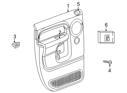 2004 Dodge Ram 1500 Interior Trim - Rear Door Diagram