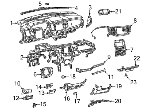 2023 Dodge Durango Instrument Panel Components Diagram