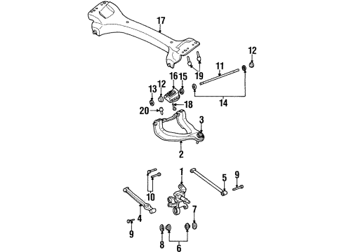 1999 Chrysler Sebring Rear Suspension, Control Arm  Diagram 3 - Thumbnail