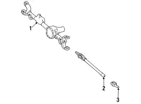 1987 Jeep Wrangler Front Suspension System, Front Axle Diagram 1 - Thumbnail