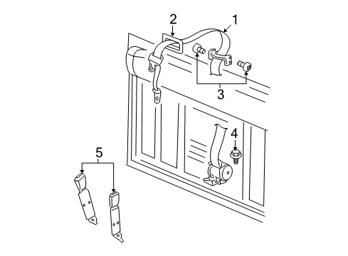 2007 Dodge Ram 1500 Rear Seat Belts Diagram 3 - Thumbnail