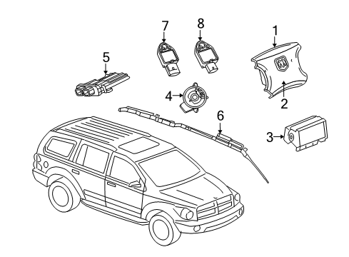 2009 Chrysler Aspen Air Bag Components Diagram