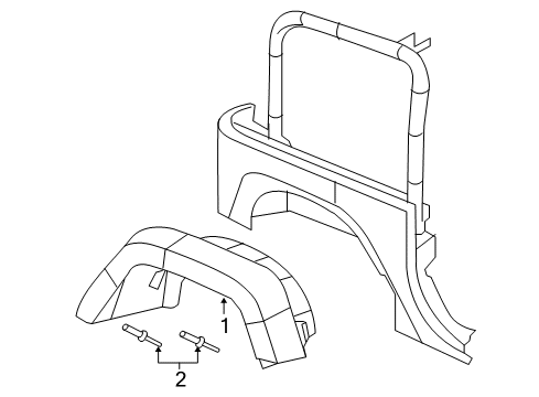 2018 Jeep Wrangler JK Exterior Trim - Quarter Panel Diagram 1 - Thumbnail