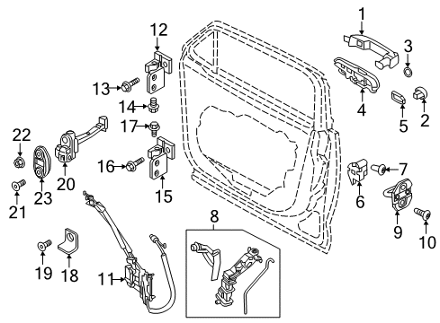 2019 Jeep Renegade Front Door - Lock & Hardware Diagram