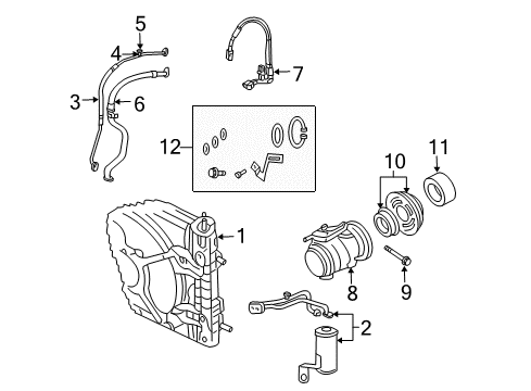 2005 Chrysler PT Cruiser A/C Condenser, Compressor & Lines Diagram 2 - Thumbnail
