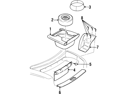 1997 Chrysler Sebring Interior Trim - Rear Body Diagram