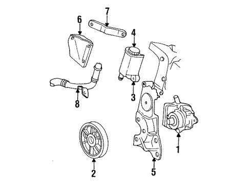 1992 Chrysler Imperial P/S Pump & Hoses, Steering Gear & Linkage Diagram 3 - Thumbnail