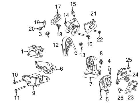 2006 Dodge Stratus Engine & Trans Mounting Diagram