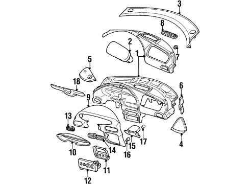 1999 Chrysler Sebring Cluster & Switches, Instrument Panel Diagram 1 - Thumbnail