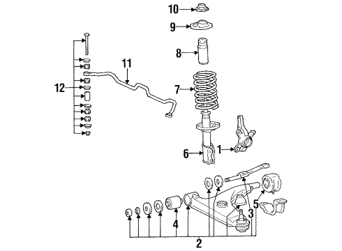 1987 Dodge Colt Front Suspension, Control Arm, Stabilizer Bar Diagram 3 - Thumbnail