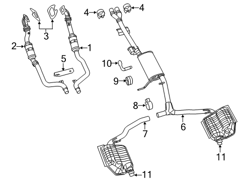 2012 Dodge Challenger Exhaust Components Diagram 1 - Thumbnail