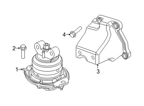 2020 Dodge Challenger Engine & Trans Mounting Diagram 1 - Thumbnail