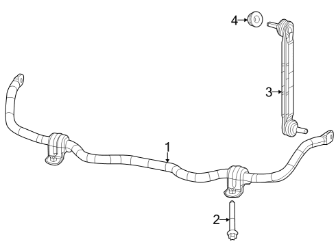 2024 Dodge Hornet Stabilizer Bar & Components - Front Diagram
