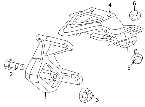 2009 Dodge Dakota Engine & Trans Mounting Diagram 4 - Thumbnail