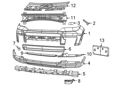 2021 Jeep Grand Cherokee L Bumper & Components - Front Diagram 2 - Thumbnail