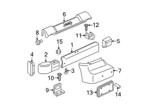 2003 Jeep Wrangler Front Bumper Diagram
