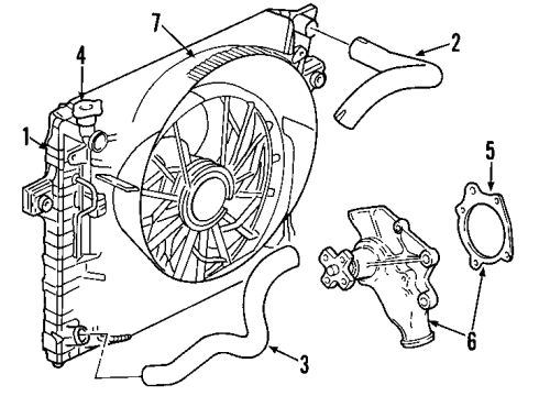 2001 Jeep Grand Cherokee Cooling System, Radiator, Water Pump, Cooling Fan Diagram 4 - Thumbnail
