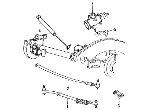 1998 Dodge Ram 1500 P/S Pump & Hoses, Steering Gear & Linkage Diagram