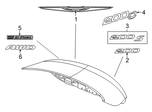 2015 Chrysler 200 Exterior Trim - Trunk Lid Diagram