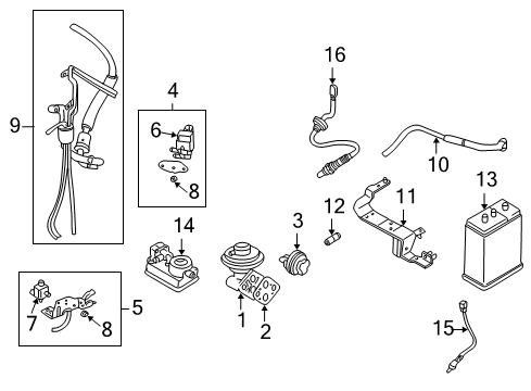 2001 Chrysler Sebring Emission Components Diagram 4 - Thumbnail
