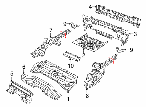 2019 Jeep Renegade Rear Body - Floor & Rails Diagram