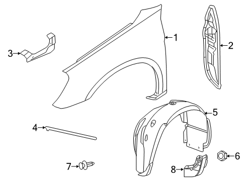 2011 Chrysler 200 Fender & Components Diagram