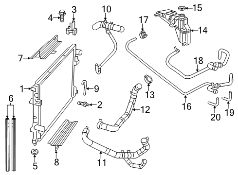 2011 Dodge Charger Radiator & Components Diagram