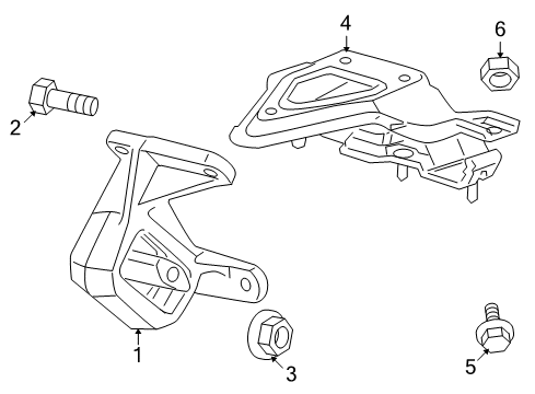 2009 Dodge Dakota Engine & Trans Mounting Diagram 1 - Thumbnail