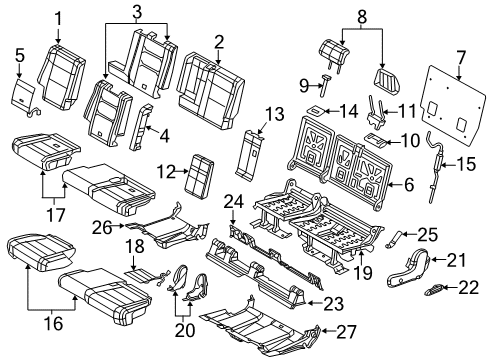 2017 Dodge Durango Rear Seat Components Diagram 5 - Thumbnail