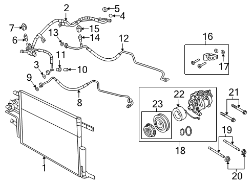 2019 Ram 1500 A/C Condenser, Compressor & Lines Diagram