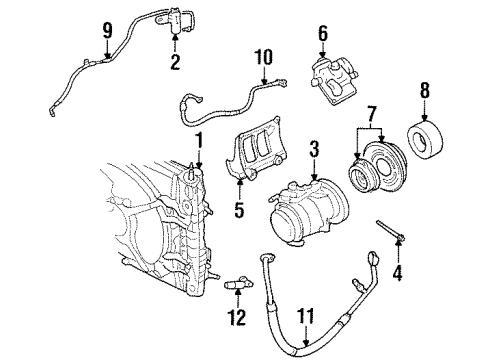 1999 Chrysler LHS A/C Condenser, Compressor & Lines Diagram