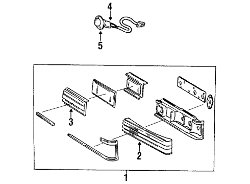 1987 Chrysler New Yorker Tail Lamps, License Lamps Diagram