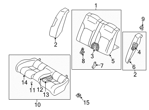 2002 Dodge Stratus Rear Seat Components Diagram 2 - Thumbnail