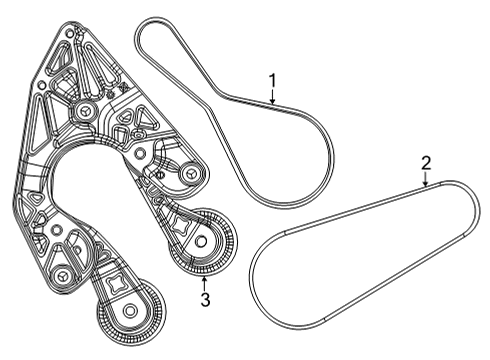 2025 Jeep Wrangler Belts & Pulleys - Belts Diagram 1 - Thumbnail