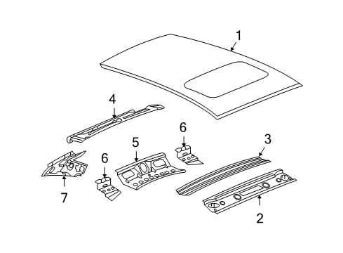 2009 Dodge Caliber Roof & Components Diagram