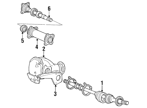 1991 Dodge Ram 50 Suspension Components, Control Arm, Ride Control, Stabilizer Bar Diagram 1 - Thumbnail