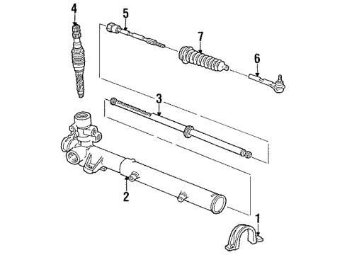 1991 Dodge Dynasty P/S Pump & Hoses, Steering Gear & Linkage Diagram 2 - Thumbnail