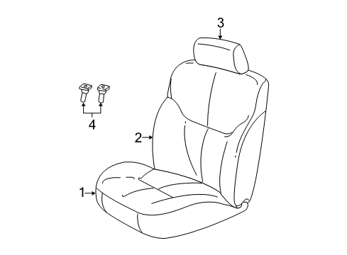 2003 Chrysler Sebring Front Seat Components Diagram 4 - Thumbnail