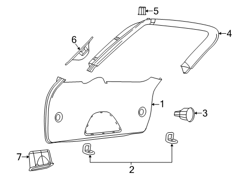 2011 Jeep Grand Cherokee Interior Trim - Lift Gate Diagram