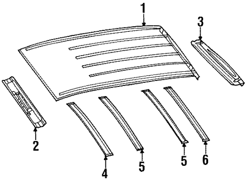 1998 Dodge Caravan Roof & Components Diagram