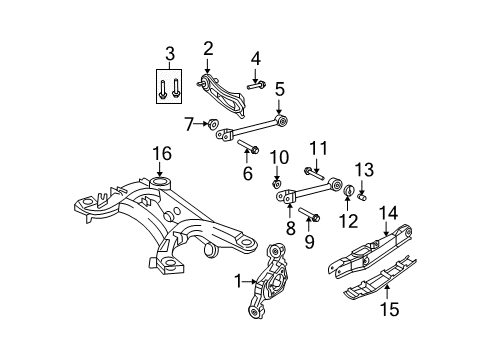 2007 Chrysler Sebring Rear Suspension Components, Stabilizer Bar Diagram