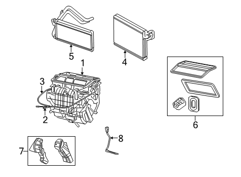 2009 Jeep Patriot A/C Evaporator & Heater Components Diagram