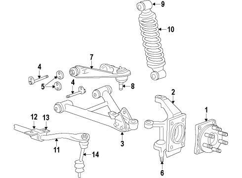 2008 Dodge Viper Front Suspension, Control Arm Diagram 2 - Thumbnail