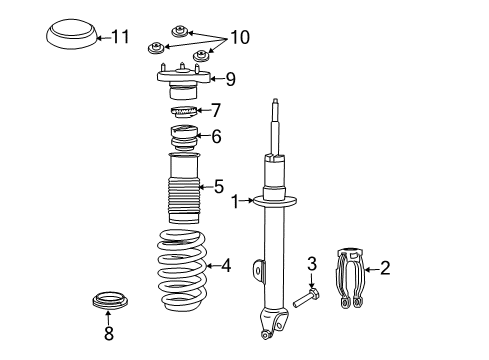 2008 Chrysler 300 Struts & Components - Front Diagram 1 - Thumbnail