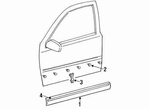 1995 Jeep Grand Cherokee Exterior Trim - Front Door Diagram