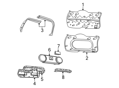 2017 Jeep Patriot Interior Trim - Lift Gate Diagram